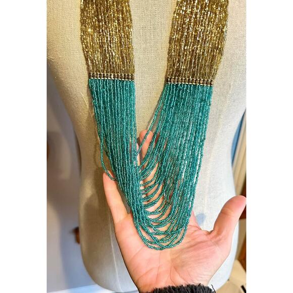 Beaded Waterfall Multistring Necklace - Picture 3 of 6